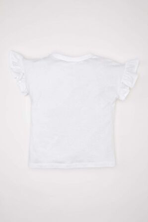 DeFacto Kız Bebek Bisiklet Yaka Baskılı Kısa Kollu Tişört C1453A524SMWT34