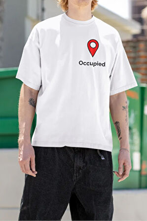Occupied Baskılı Unisex Oversize Tişört