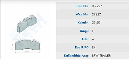 DISK BALATA BPW Y.M KUCUK 29227