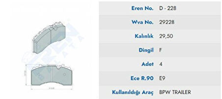 DISK BALATA Y.M. BPW DORSE  (BUYUK )-PREMIUM 29228