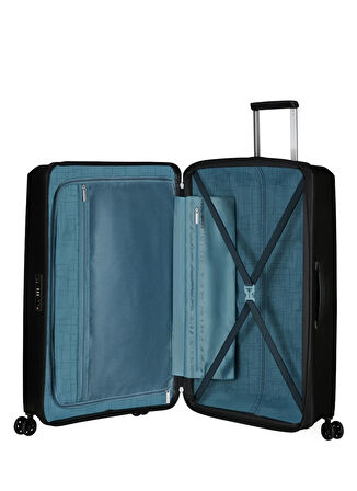 American Tourister Siyah Çekçekli Sert Valiz AEROSTEP-SPINNER 77/28 EXP TSA