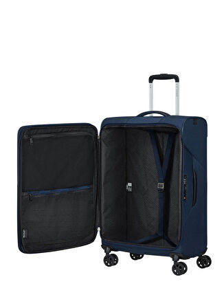 Samsonite Lacivert Çekçekli Kumaş Valiz LITEBEAM-SPINNER 66/24 EXP