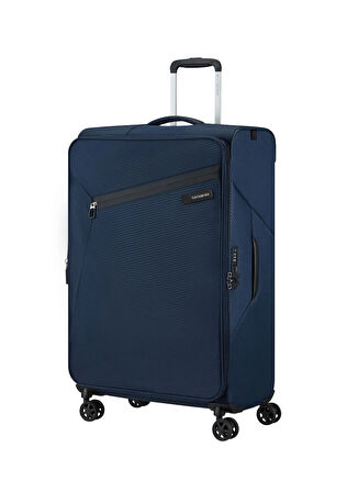 Samsonite Lacivert Çekçekli Kumaş Valiz LITEBEAM-SPINNER 77/28 EXP