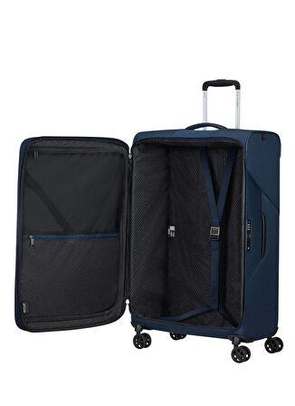 Samsonite Lacivert Çekçekli Kumaş Valiz LITEBEAM-SPINNER 77/28 EXP