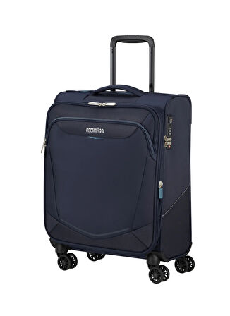 American Tourister Lacivert Çekçekli Kumaş Valiz SUMMERRIDE-SPINNER S EXP TSA