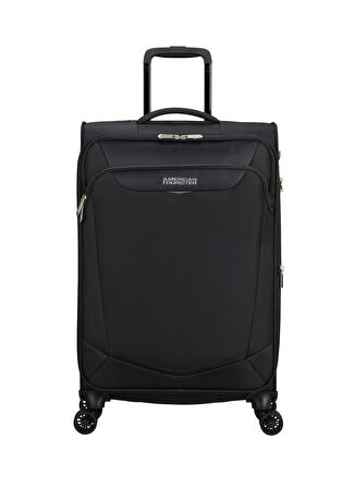 American Tourister Siyah Çekçekli Kumaş Valiz SUMMERRIDE-SPINNER M EXP TSA