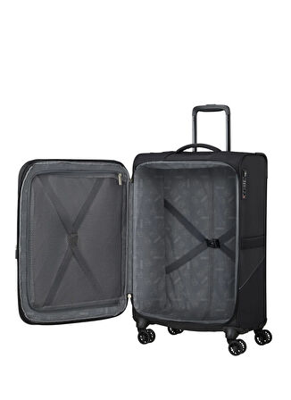 American Tourister Siyah Çekçekli Kumaş Valiz SUMMERRIDE-SPINNER M EXP TSA