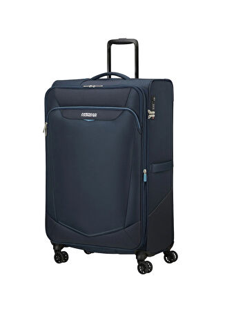 American Tourister Lacivert Çekçekli Kumaş Valiz SUMMERRIDE-SPINNER L EXP TSA