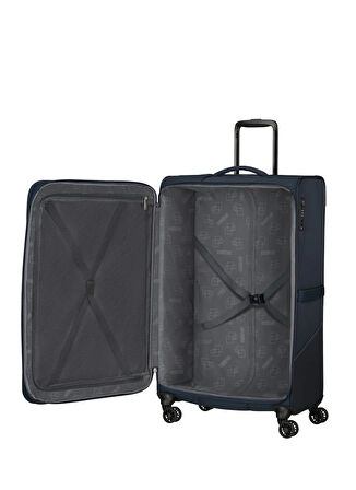 American Tourister Lacivert Çekçekli Kumaş Valiz SUMMERRIDE-SPINNER L EXP TSA