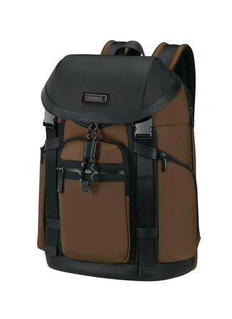 Samsonite %90 Geri Dönüştürülmüş Poliüretan, %10 Poliüretan Siyah - Kahve Erkek Sırt Çantası RELYON-BACKPACK M 15.6 FLAP