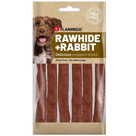 Flamingo R'hide Çubuk Tavşanlı Köpek Ödül Maması 8 mm 12 Cm 70 Gr