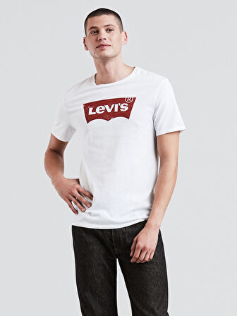Graphic Set-In Neck Grap Yuvarlak Yaka Kısa Kollu Baskılı Beyaz Erkek T-Shirt 17783-0315