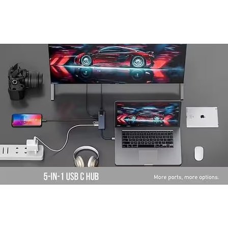 Daytona CF55 Macbook Android Uyumlu Type-C to 2*USB 3.0 4K HDMI Gigabit Ethernet RJ45 PD Çevirici Hub Adaptör