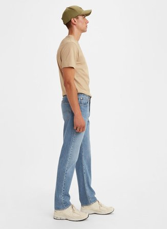 Levis Yüksek Bel Straight Açık Lacivert Erkek Denim Pantolon 501 LEVISORIGINAL Z1947 LIGHT INDIG