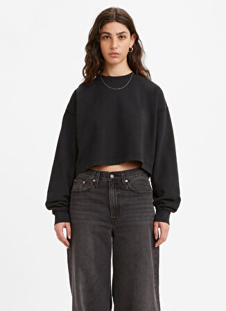 Levis Bisiklet Yaka Siyah Kadın Sweatshırt A3393-0000 Siyah Sweatshirt