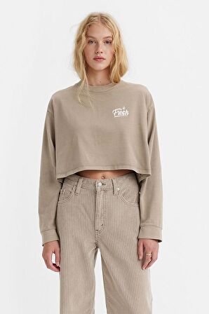 Levi's Kadın Crop Fresh Kahve Sweatshirt -  A3525-0005