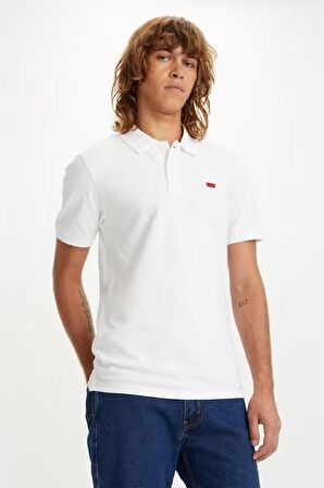 Levi's Erkek Beyaz Polo Yaka T-shirt Housemark Logo Slim Fit Polo - A48420002