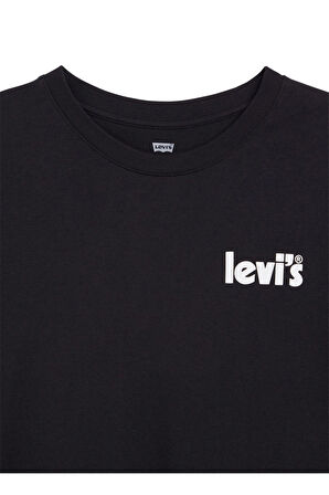 Levi's Erkek Bisiklet Yaka Baskılı Siyah Relaxed Fit T-Shirt A2082-0114