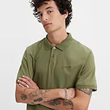Levi's Erkek Polo Yaka Yeşil T-shirt - A6735-0003
