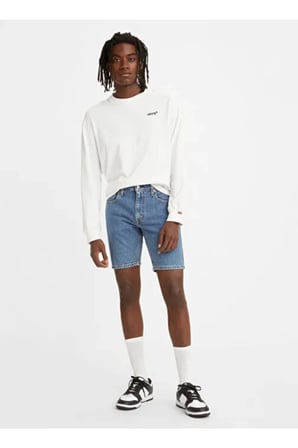 412 Slim Fit Likrakı Esnek Kumaş Erkek Şort Mavi / 32