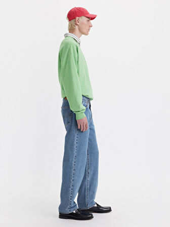 568 LOOSE STRAIGHT ERKEK MAVİ JEAN PANTOLON 29037-0061