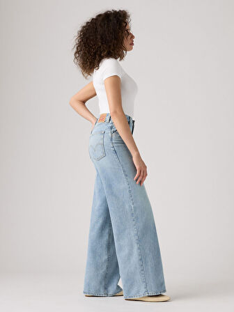 94 BAGGY KADIN MAVİ JEAN PANTOLON A5929-0001