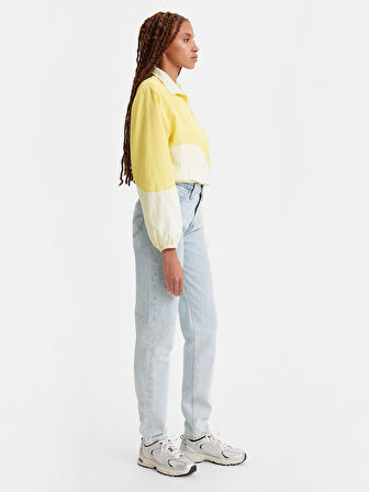 80S MOM KADIN BUZ MAVİSİ JEAN PANTOLON A9385-0002