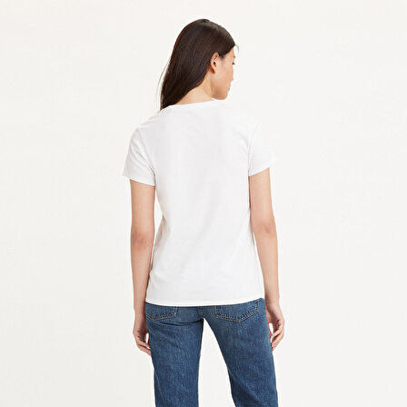 Levis Yuvarlak Yaka Baskılı Kısa Kollu Beyaz Kadın T-Shirt A2086-0274