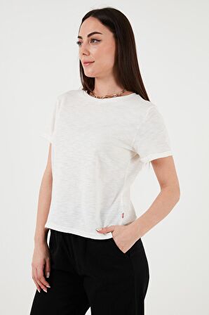 Levi's Kadın Pamuklu Regular Fit Bisiklet Yaka T-Shirt - A9401-0000