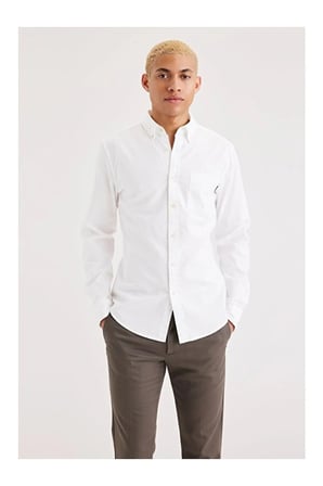 T3 OXFORD SLIM LUCENT WHITE Erkek Yeşil Gömlek - A8816