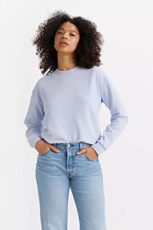 Levi's Kadın Regular Bisiklet Yaka Açık Mavi Sweatshirt - A5942-0020