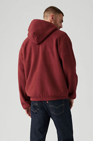 Levi's Erkek Yarım Fermuar Kapüşonlu Sweat Sherpa Kazak - A8611-0003