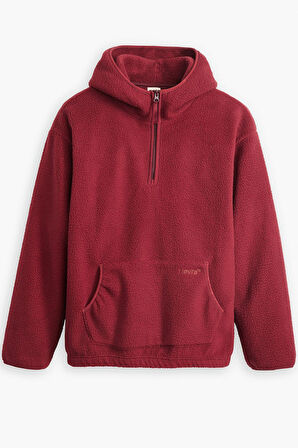 Levi's Erkek Yarım Fermuar Kapüşonlu Sweat Sherpa Kazak - A8611-0003