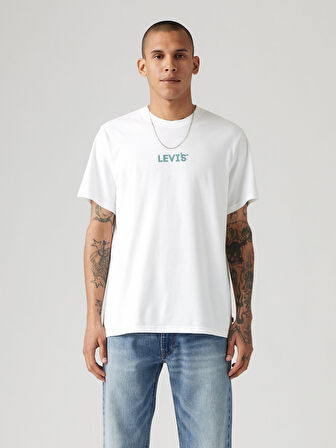 SS RELAXED FIT COOLMAX HL LOGO BEYAZ ERKEK T-SHIRT