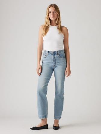 RIBCAGE STRAIGHT KADIN MAVİ JEAN PANTOLON A7743-0011