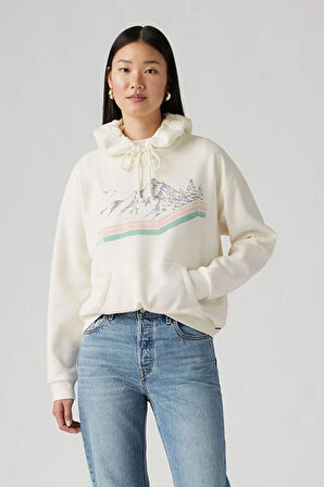 Levi's Kadın Kapüşonlu Mountain Cepli Hoodie Sweatshirt - 001u6-0000