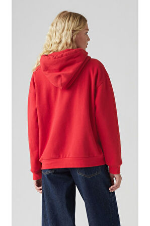 Levi's Kadın Kapüşonlu Kırmızı Sweatshirt - 001TZ-0001