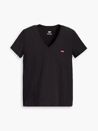 LSE PERFECT V YAKA KADIN SİYAH T-SHIRT A3170-0025