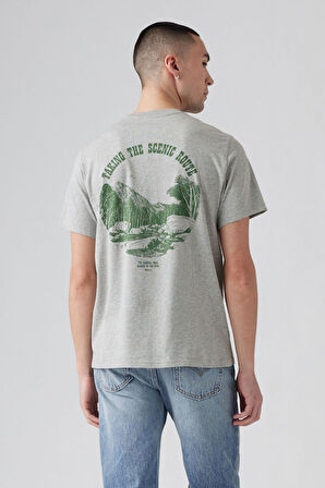 Relaxed Fit Gri Erkek Tişört A2082-0192
