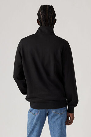 Levi's Erkek Orijinal Housemark Yarım Fermuarlı Siyah Sweatshirt - 001tu-0000