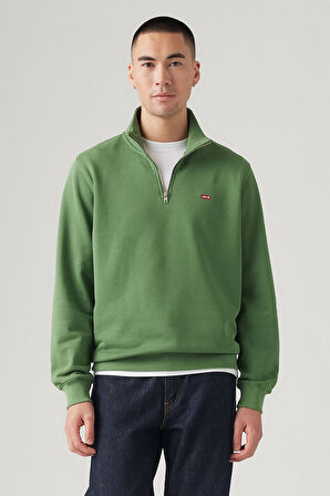 Levi's Erkek Orijinal Yarım Fermuarlı Yeşil Sweatshirt - 001TU-0001
