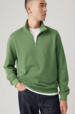 Levi's Erkek Orijinal Yarım Fermuarlı Yeşil Sweatshirt - 001TU-0001