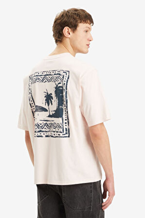 Graphic  Loose Erkek Pudra  T Shirt 001TR-0000