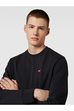 Levi's Erkek Siyah Bisiklet Yaka Basic Sweatshirt - A6335-0004