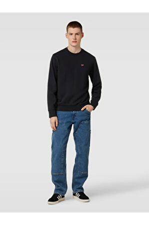 Levi's Erkek Siyah Bisiklet Yaka Basic Sweatshirt - A6335-0004