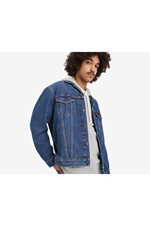 Relaxed Fit Trucker Tr Little Fighter Erkek Mavi Kot Ceket 001TP-0002