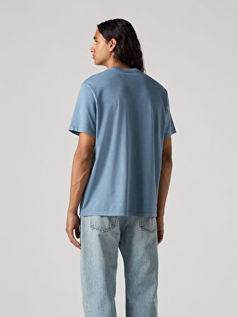 RELAXED FIT SERIF LOGO ERKEK MAVİ T-SHİRT 16143-1917