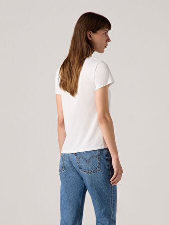 THE PERFECT KADIN ÇİÇEK DESENLİ BEYAZ T-SHİRT 17369-2931