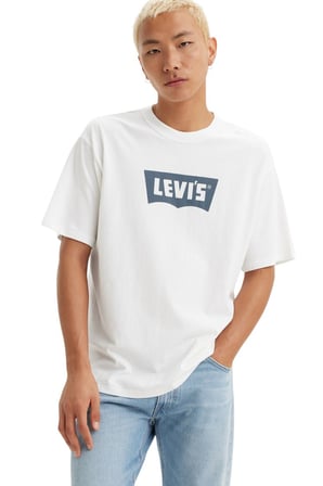 Levi's Logolu Pamuklu Bisiklet Yaka T Shirt Erkek T SHİRT 000RY-0003 BEYAZ