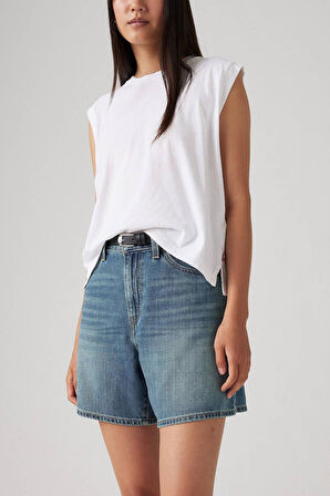 Levi's Kadın Yüksek Bel Bol Keten+ Kot Şort - A9311-0017